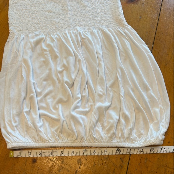 Lascana White Smocked Peplum Strapless Top - Picture 12 of 13